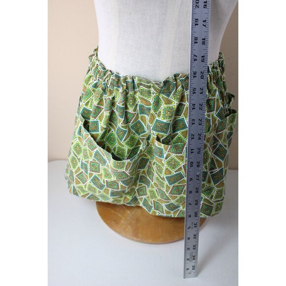 Mod Abstract Paisley Apron Vintage Green 3 Pocket 91268 - Picture 7 of 7